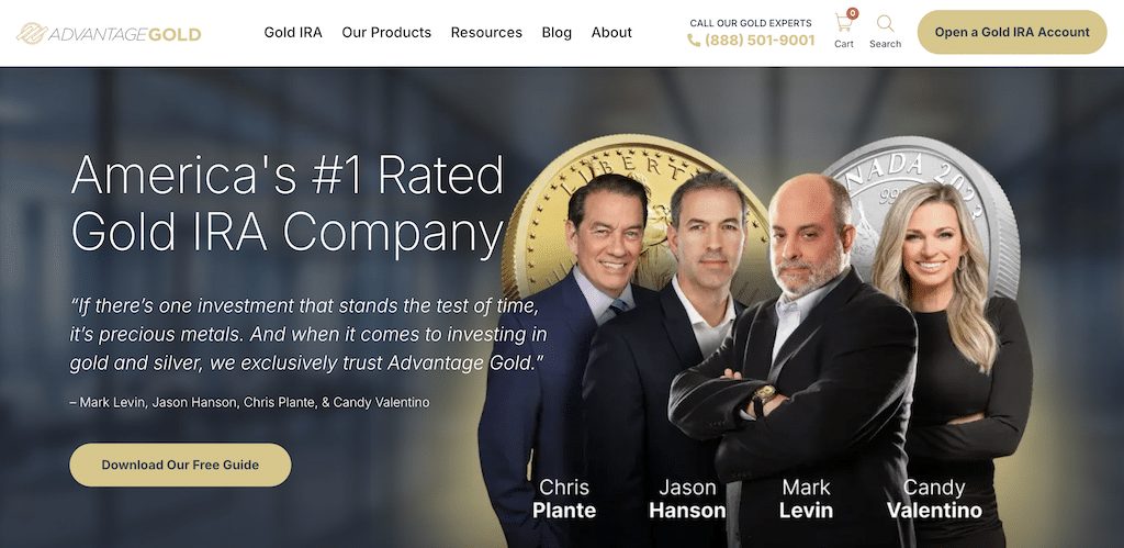 Advantage Gold homepage