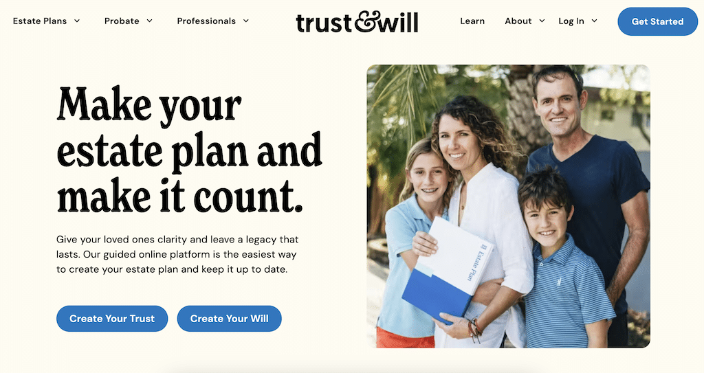 Trust and Will homepage