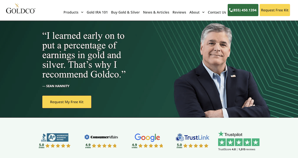 Goldco homepage