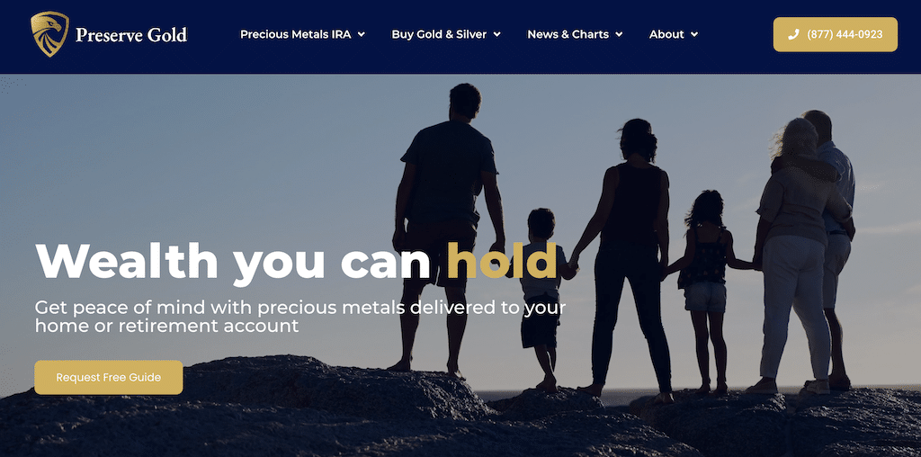 Preserve Gold homepage
