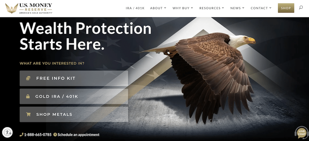 U.S. Money Reserve homepage