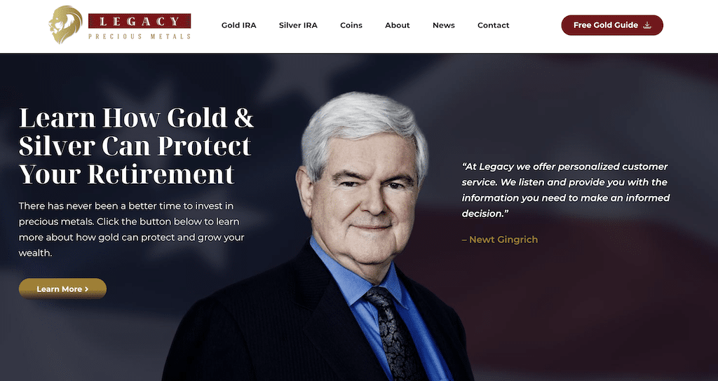 Legacy Precious Metals homepage