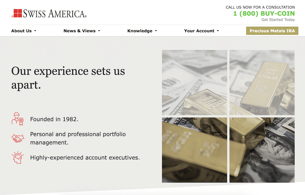 Swiss America homepage