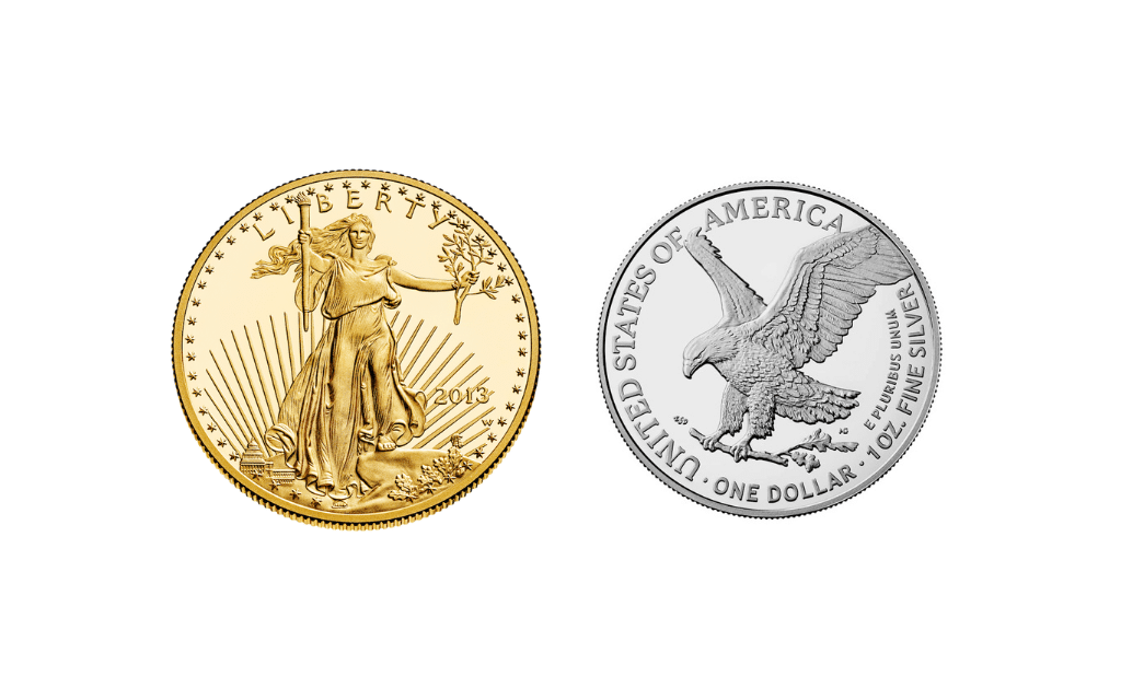 American eagle gold and silver coin