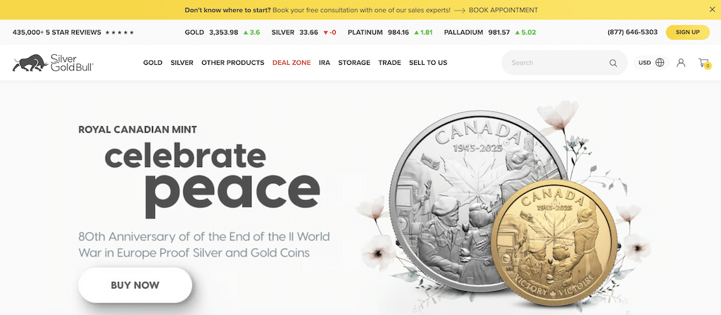 Silver Gold Bull homepage
