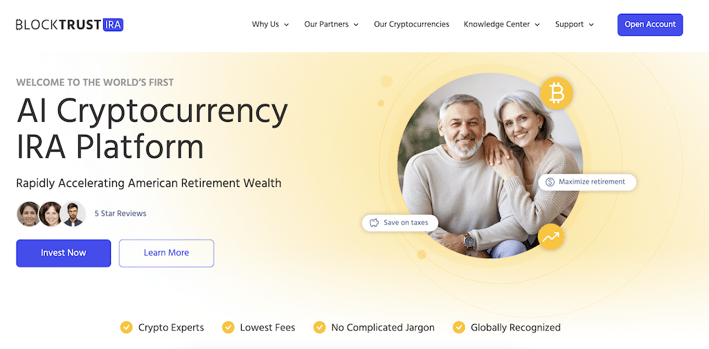 BlockTrustIRA homepage