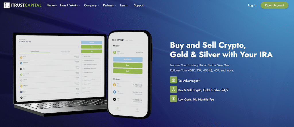 iTrustCapital homepage