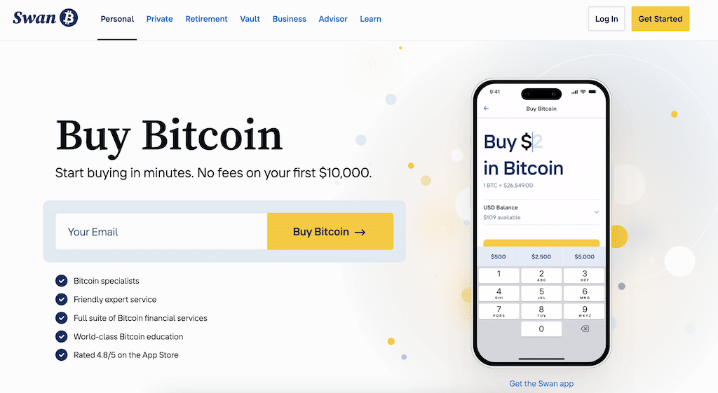 swan-bitcoin-homepage Swan Bitcoin homepage